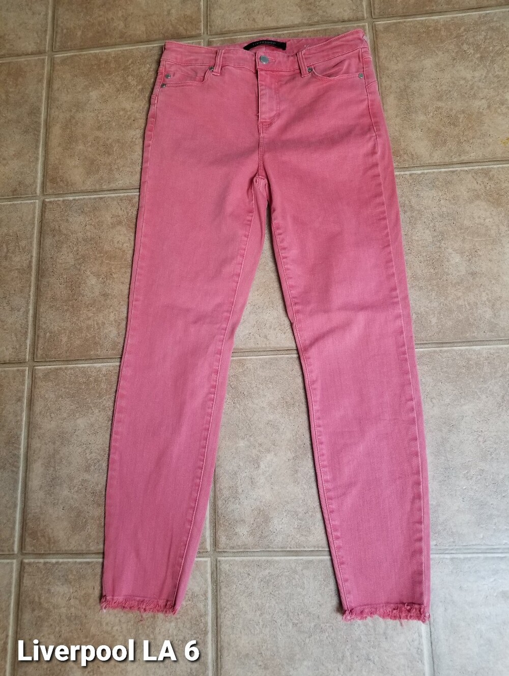 Liverpool Los Angeles Jean 6 Pink Skinny Raw Edge
